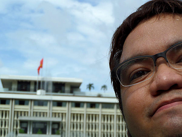 Accidentally zoomed in selfie at Saigon's Independence Palace