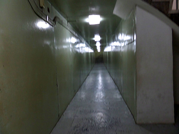 empty hallway in basement area of Saigon's Independence Palace