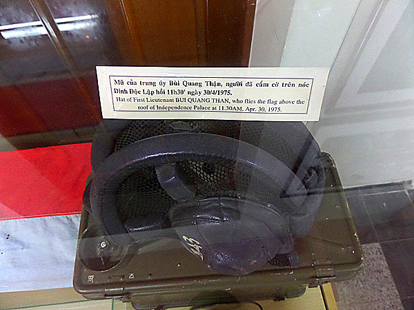 Hat of 1st Lt. Bui Quang Tanh, who flies the flag on the roof of Independence Palace on April 1975