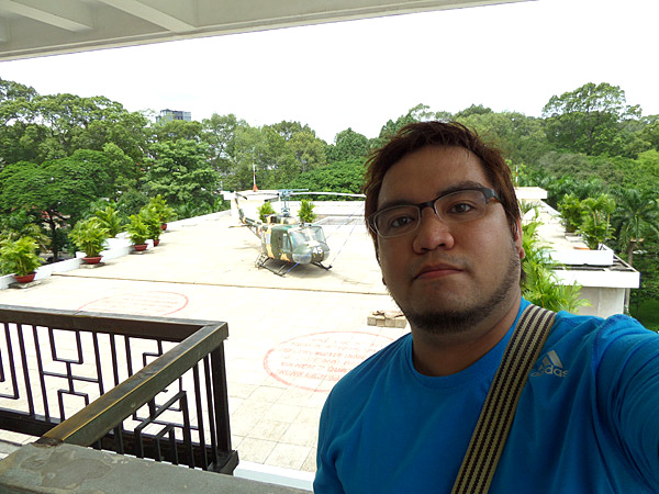 Helipad and helicopter on the Independence Palace