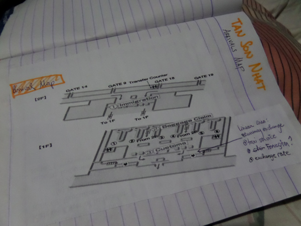 printed map of Saigon's international airport