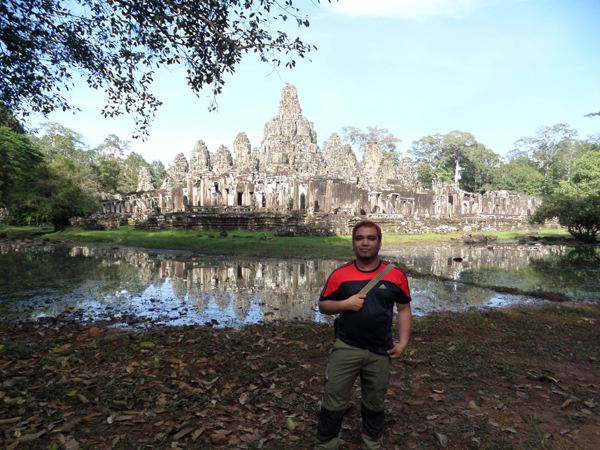 Ethan at Bayon, a part of Angkor Thom in Siem Reap, Cambodia