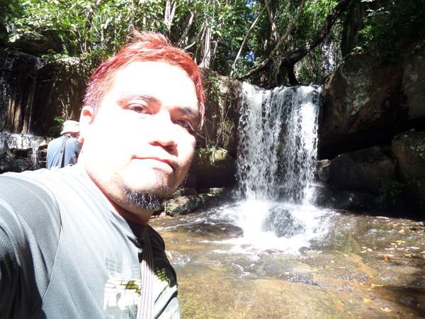 Ethan at Kbal Spean, River of Thousand Lingas, in Cambodia