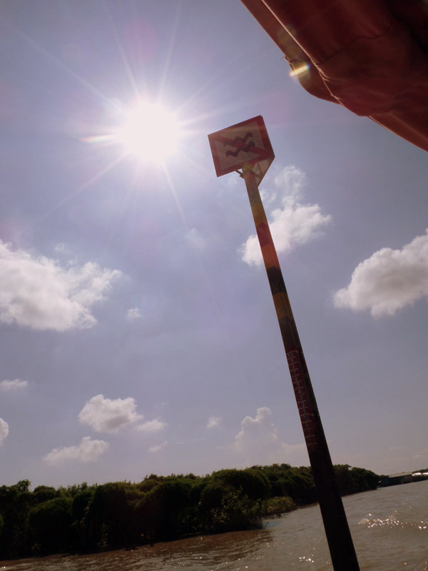 A signage on Tonle Sap lake