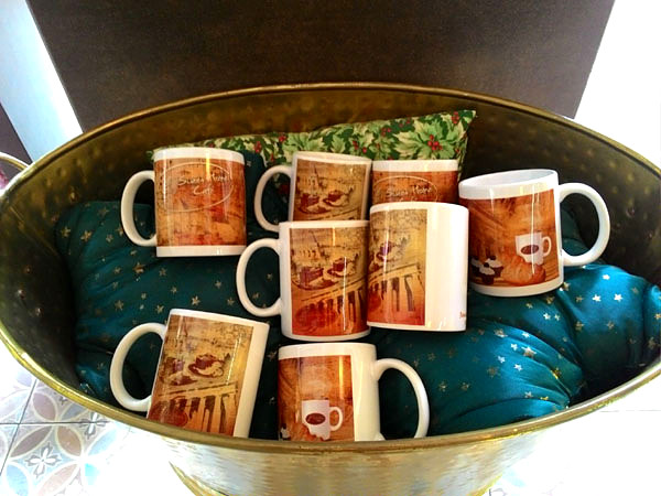 Printed mugs from Sweet Home Cafe, Bohol