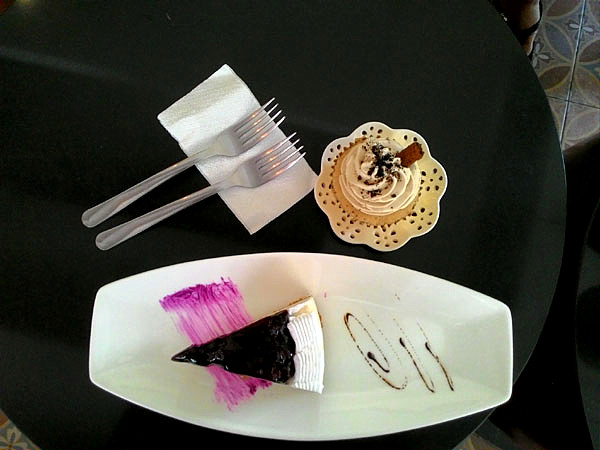 Blueberry cheesecake and tiramisu cupcake from Sweet Home Cafe, Bohol