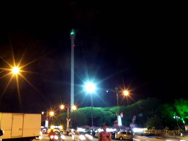 Taming Sari at night as viewed from Hari Raya area