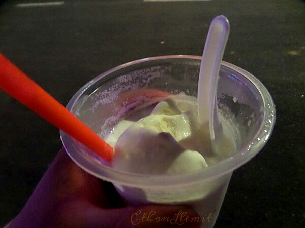 Coconut shake topped with ice cream bought on Jonker Street, Melaka