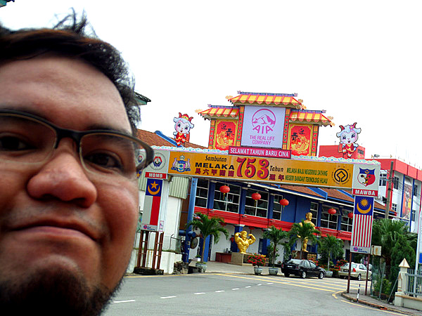 Ethan at Baru Cina entrance, Melaka, Malaysia