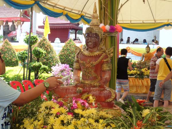 Buddha in a temple in Ayuthaya during Songkran 2016