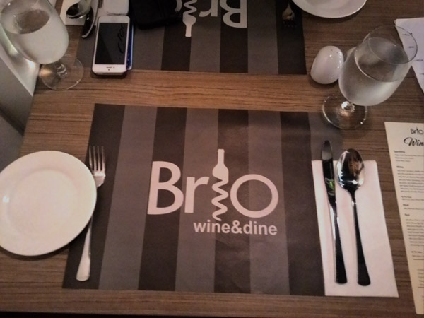 Brio Wine and Dine table