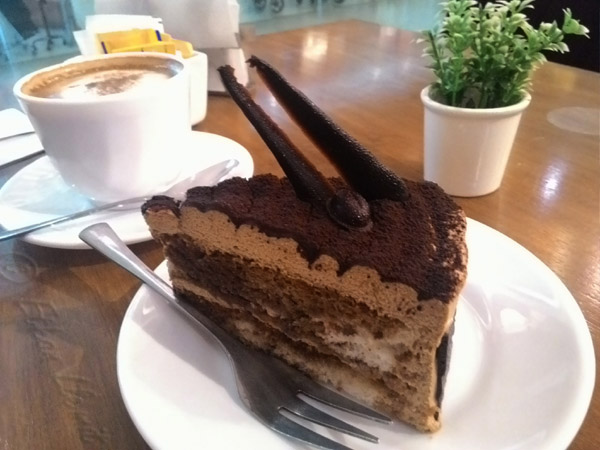 Tiramisu slice and cappuccino from Vanille Bistro in Banilad area of Cebu City