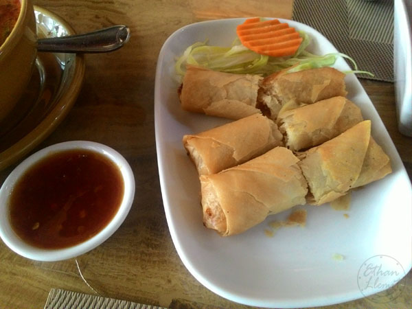 Royal Krua Thai's Porpia Thod Phak or vegetable spring rolls