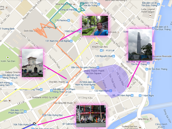 Saigon Diary: Walking map from Bui Vien to Independence Palace